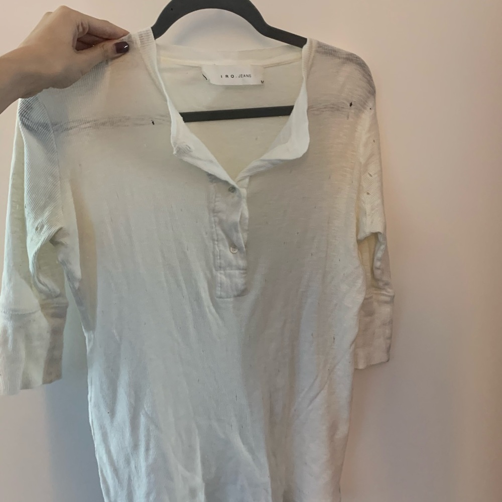 Iro white ripped hole top